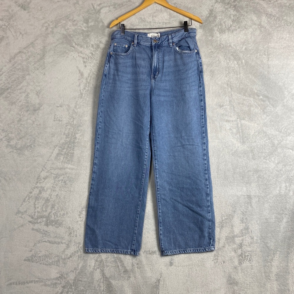 Dynamite Denim Sydney High Waisted Wide Leg Jeans Medium Wash Blue Womens 8 29